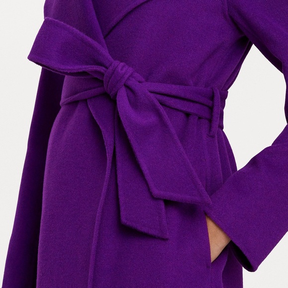 NWT LAUREN RALPH LAUREN
Belted Wool-Blend Wrap Coat in Purple - Picture 7 of 12